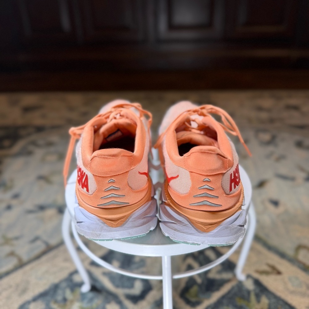 HOKA Clifton 8 Women's Running Walking Peach Orange Size 9.5B Comfort - Picture 5 of 9